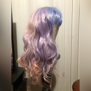 Cotton candy blue and pink, lilac hombre wig